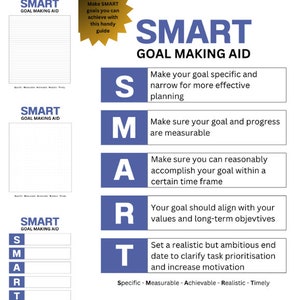Smart Goal Aid, Planner, Goal Assistance and Planning.
