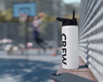 Crew Stainless Steel Water Bottle, Great for Team Sports, Workout, School, Gifts, Camping, Family Outings