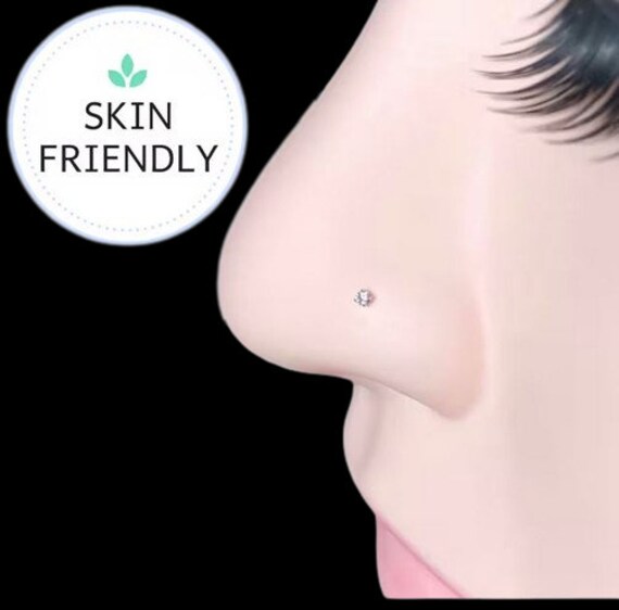 Flattering Tiny CZ Diamond Nose Stud Ring Jewelry for Nose