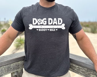 The Dog Father Shirt Personalized Dog Dad Shirt With Dog Names Custom Dog Dad Shirt Dog Dad Gift  Birthday Gift Husband T shirt Gift