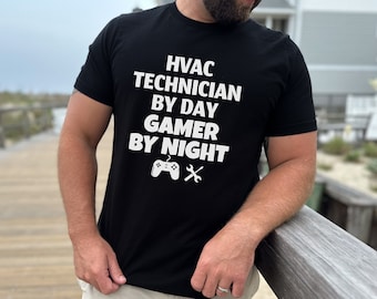 Funny HVAC Technician T-Shirt – HVAC Tech Gamer Gift – Air Conditioning Repair Shirt – HVAC Dad/Him Present