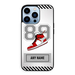 Personalisiert Ihre Name & Nummer Sneakers Phone Case | Luxus-Fancy Fall | Handyhülle iPhone 16 15 14 13 12 11 | Samsung S24 S23 S22 S21 S20