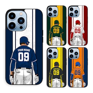 Personalisierung Jersey Baseball Benutzerdefinierte Nummer & Name | Baseball Handyhülle iPhone 15 14 13 12 11 XR, Samsung S24 S23 S22 S21 S20 S10 Abdeckung