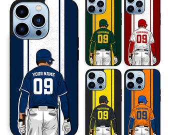 Personalization Jersey Baseball Custom Number & Name | Phone Case Baseball iPhone 15 14 13 12 11 XR, Samsung S24 S23 S22 S21 S20 S10 Cover