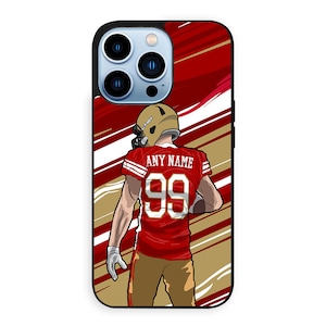 Personalisiertes American Football San Francisco 49ers Trikot Name und Nummer | Handyhülle iPhone 15 14 13 12 11 | Samsung S24 S23 S22 S21 S20