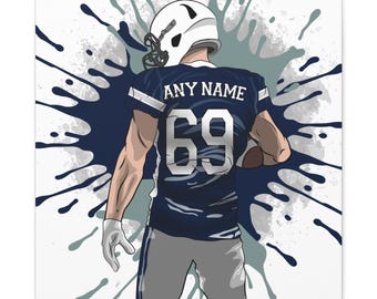 Personalized Football Jersey PNG, Custom Name and Number (Digital Download)