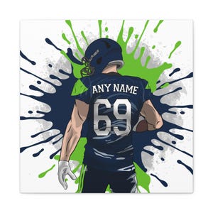 Personalized American Football Seattle Seahawks Jersey Name and Number Png, American Football Design, Gifts for Sport Lovers, Custom Png