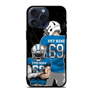 Personalized Detroit American Football Jersey Name and Number Phone Case iPhone 16 15 14 13 | Samsung S24 S23 S22 | Google Pixel Case