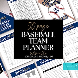 Editable Baseball Coach Planner Baseball Team Mom Binder Manager Form ...