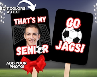 Soccer senior night poster Canva template senior night soccer team editable paper fan senior game for soccer mom dad sister soccer game