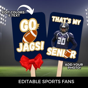 Football senior night poster Canva template senior night football team editable paper fan senior game for football mom dad sister poster