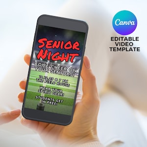 Video football senior night video phone invitation high school football team night electronic invite football team celebration party invite