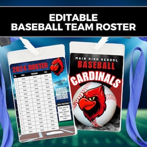 Plantilla de Canva de lista de equipo de béisbol editable, lista de jugadores de equipo de béisbol, club de viajes para jóvenes de la escuela secundaria, equipo de béisbol, cordón editable