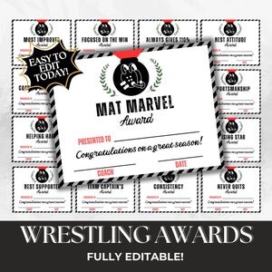 Editable wrestling award certificates end of season printable wrestling team awards participation certificate wrestling high school youth