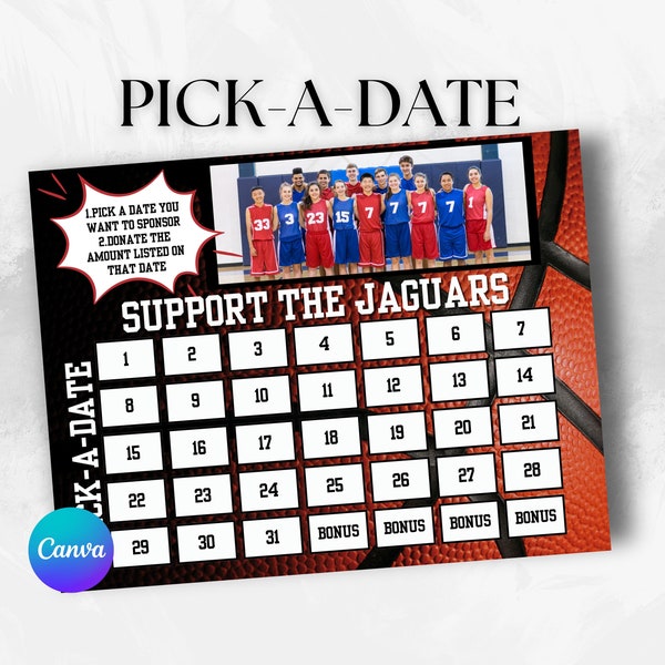 Basketball Calendar Fundraiser Etsy