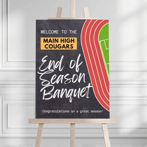 Printable Track & Field Team End of Season Sports Banquet Sign Canva Template Track and Field Award Night Team Party Printable Welcome Sign