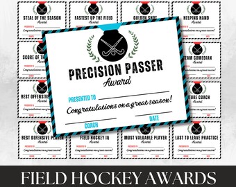 Editable field hockey award certificates end of season printable field hockey awards participation certificate field hockey team banquet