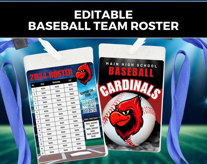 Editable Baseball Roster This item is unavailable - Etsy