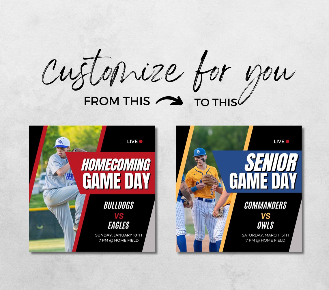 Editable Baseball Team Social Media Graphics Template Canva Baseball ...