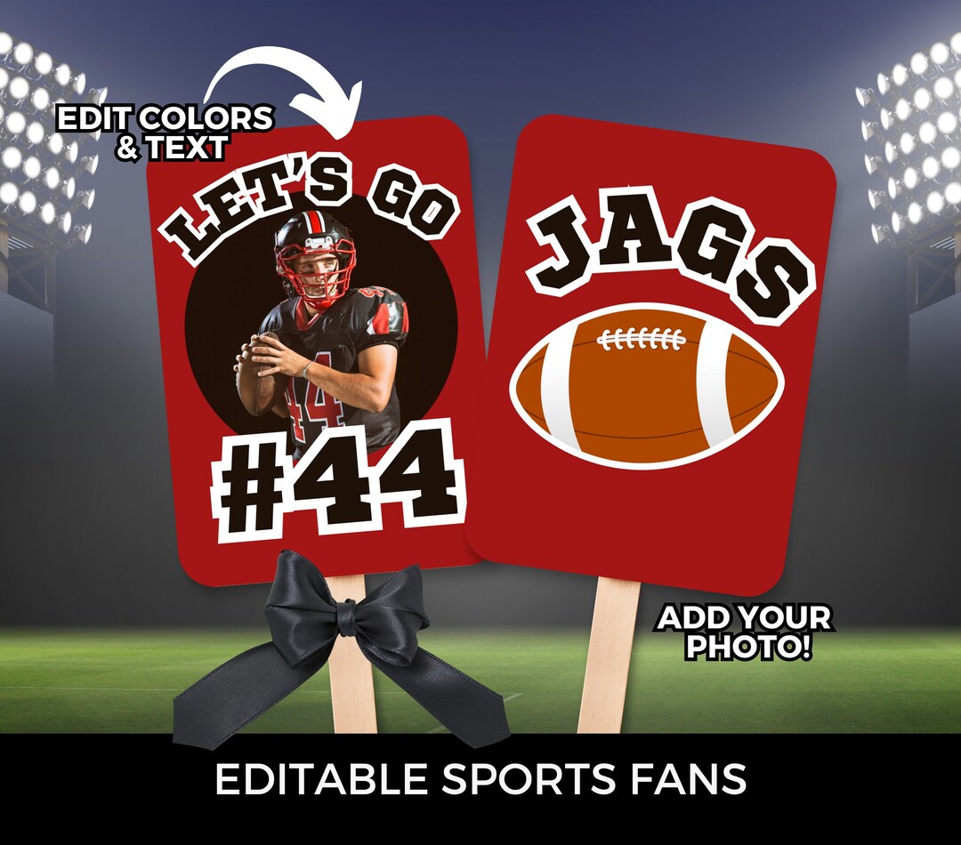 Football Fan Poster for Football Mom Dad Cheerleader Canva Template
