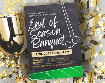 Printable Field Hockey Team End of Season Sports Banquet Invitation Canva Template Hockey League Awards Night Team Party Digital Invite