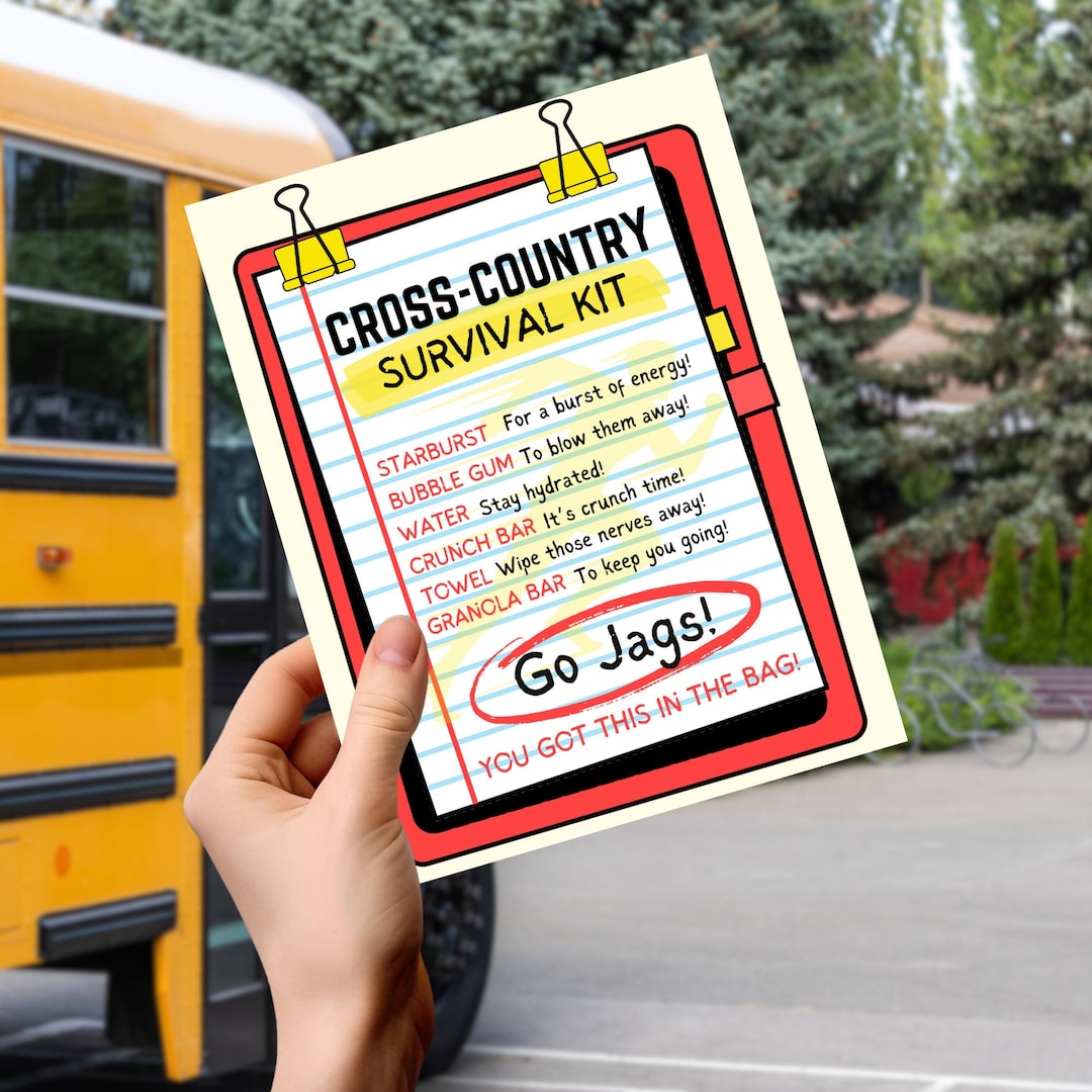 Editable Cross Country Survival Kit Printable, Track Team Gift Bags ...