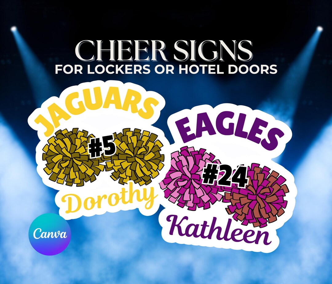 Cheer Door Sign Canva Template High School Cheer Competition Hotel ...