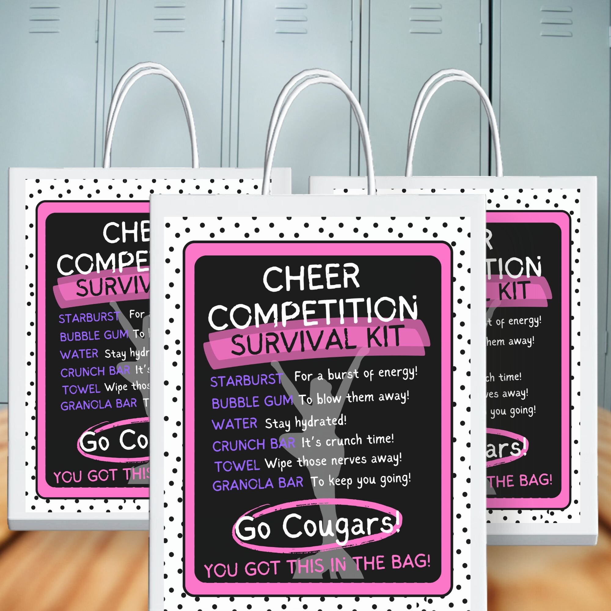 Editable Cheer Team Competition Survival Kit Canva Template Printable ...