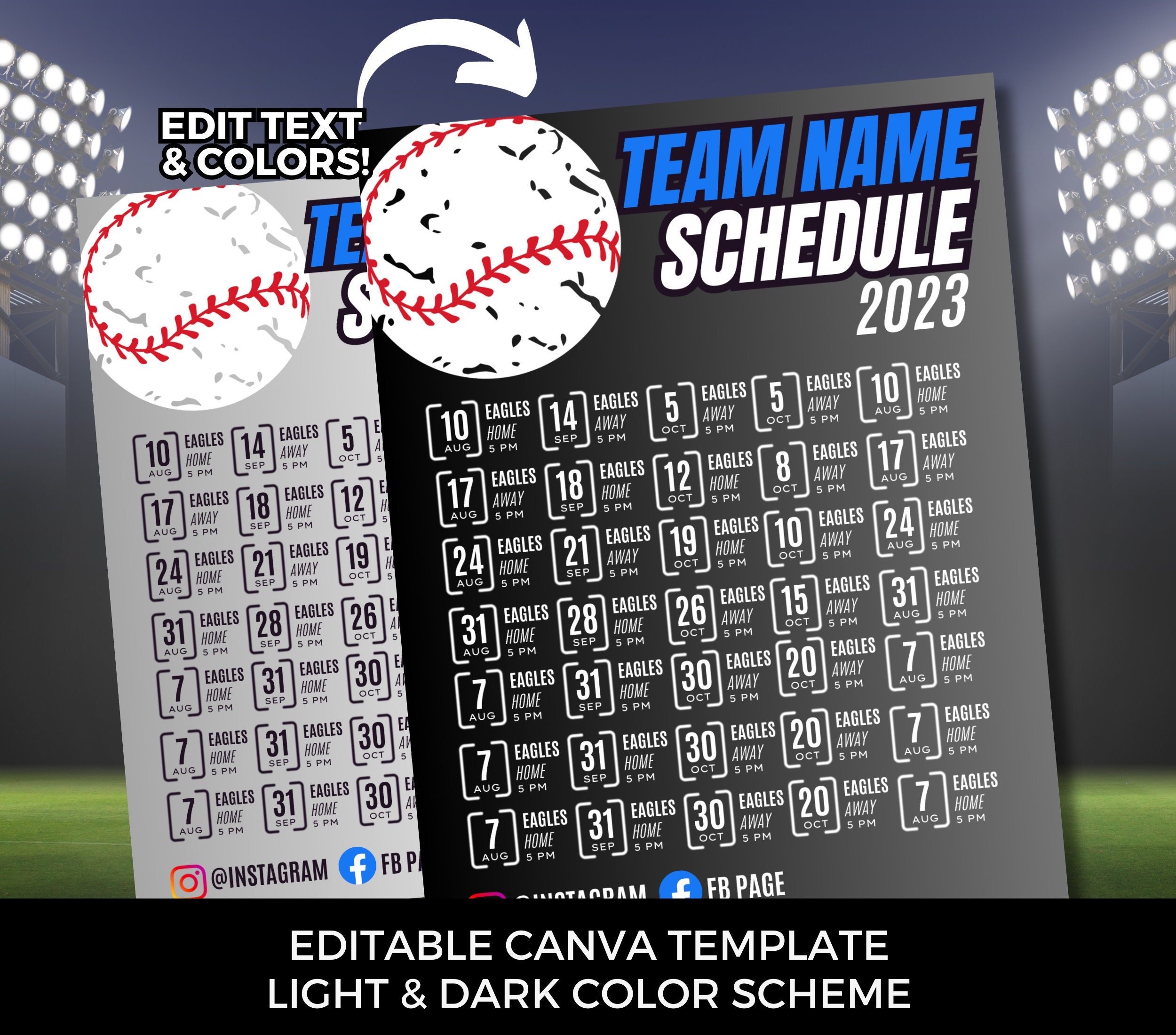 Editable Baseball Schedule Template DIY Canva Baseball Schedule Editable Baseball Schedule Template DIY Canva Baseball Schedule