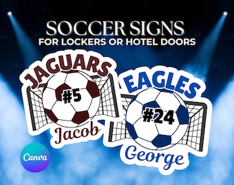 Soccer Door Sign Canva Template High School Soccer Tournament Hotel Poster Club Soccer Game Sign Customized Door Signs for Team