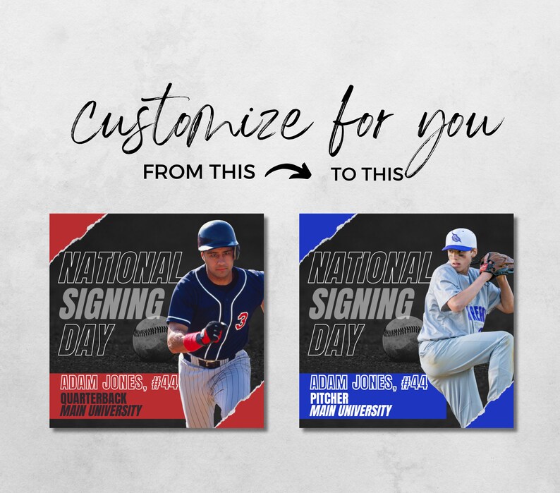 Baseball Committed Editable Social Media Template Canva Signing Day ...