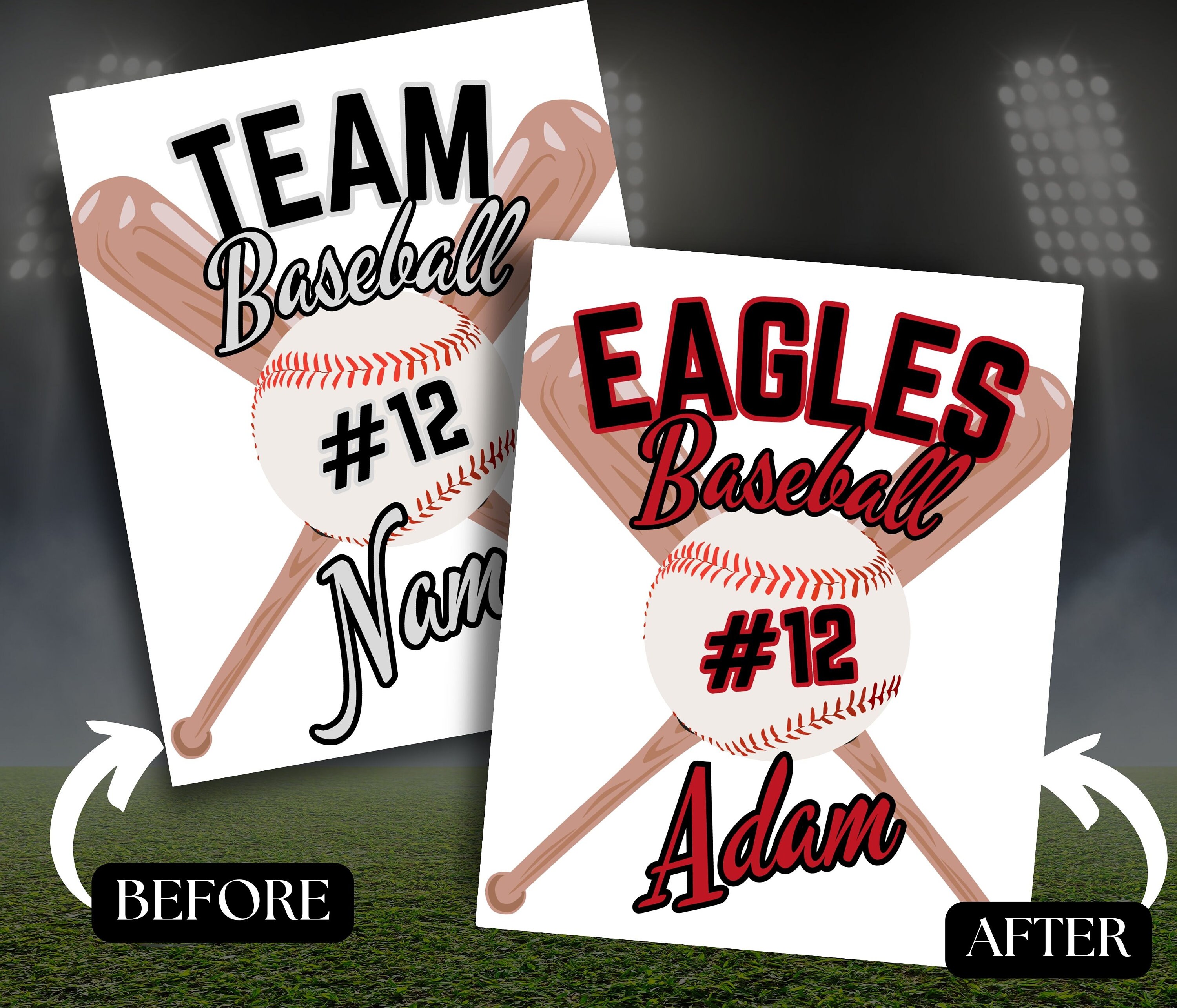 Baseball Door Sign Canva Template High School Baseball Tournament Hotel ...
