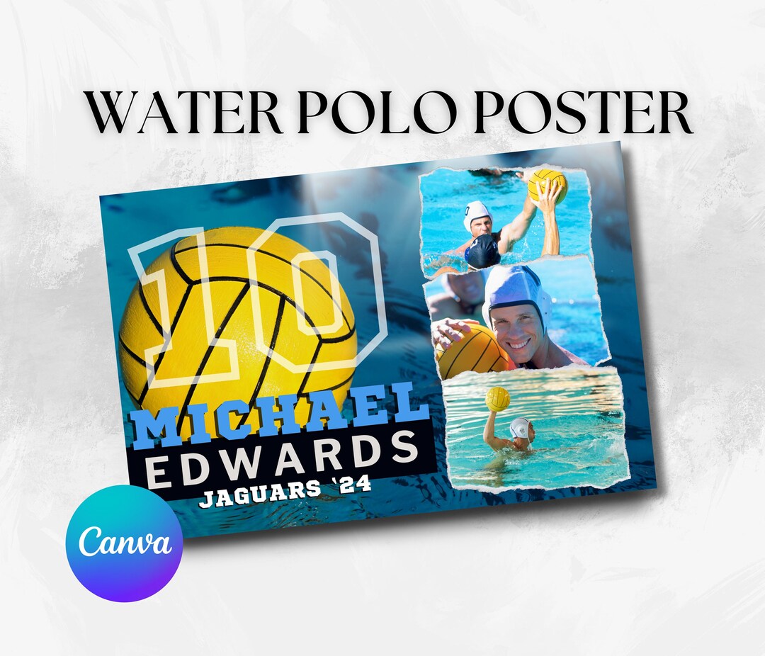 Water Polo Poster Canva Template Senior Night Water Polo Team Banquet