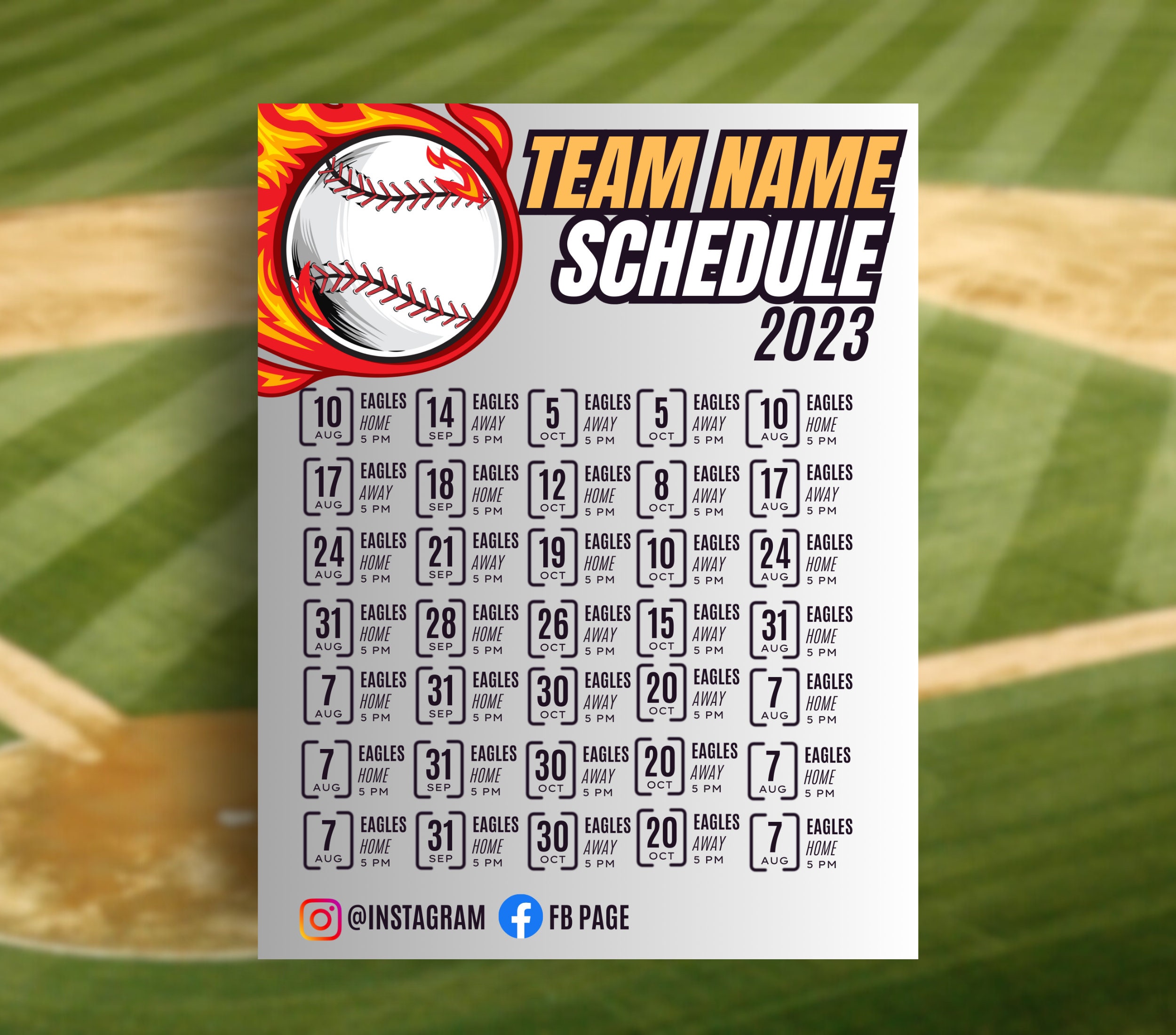 Editable Baseball Schedule Template DIY Canva Baseball Etsy Editable Baseball Schedule Template DIY Canva Baseball Etsy