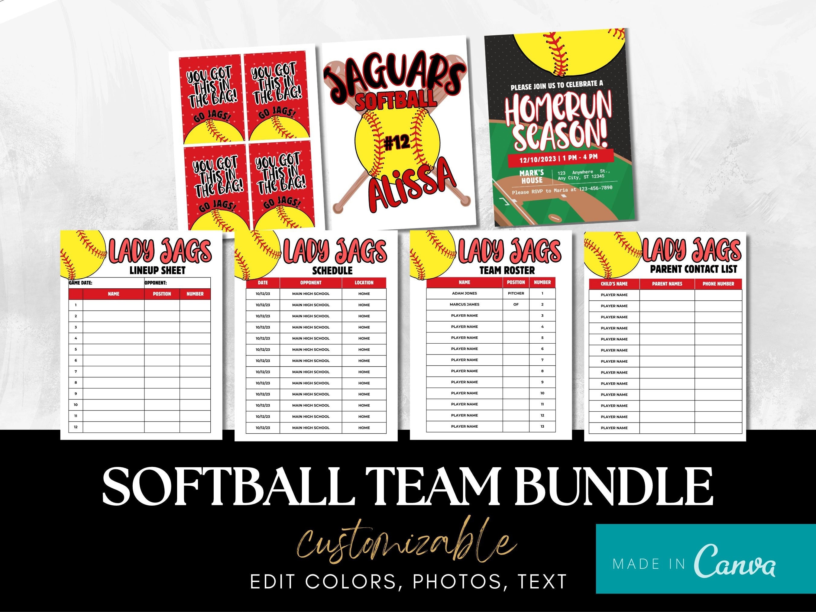 Editable Softball Team Template Bundle Softball Schedule Roster Lineup Editable Softball Team Template Bundle Softball Schedule Roster Lineup