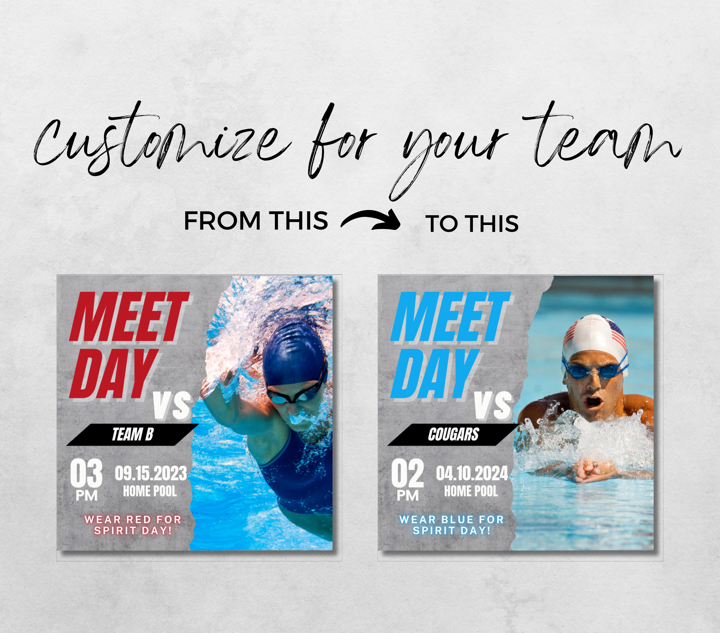 Editable Swim Team Social Media Graphics Template Canva Swim Team ...