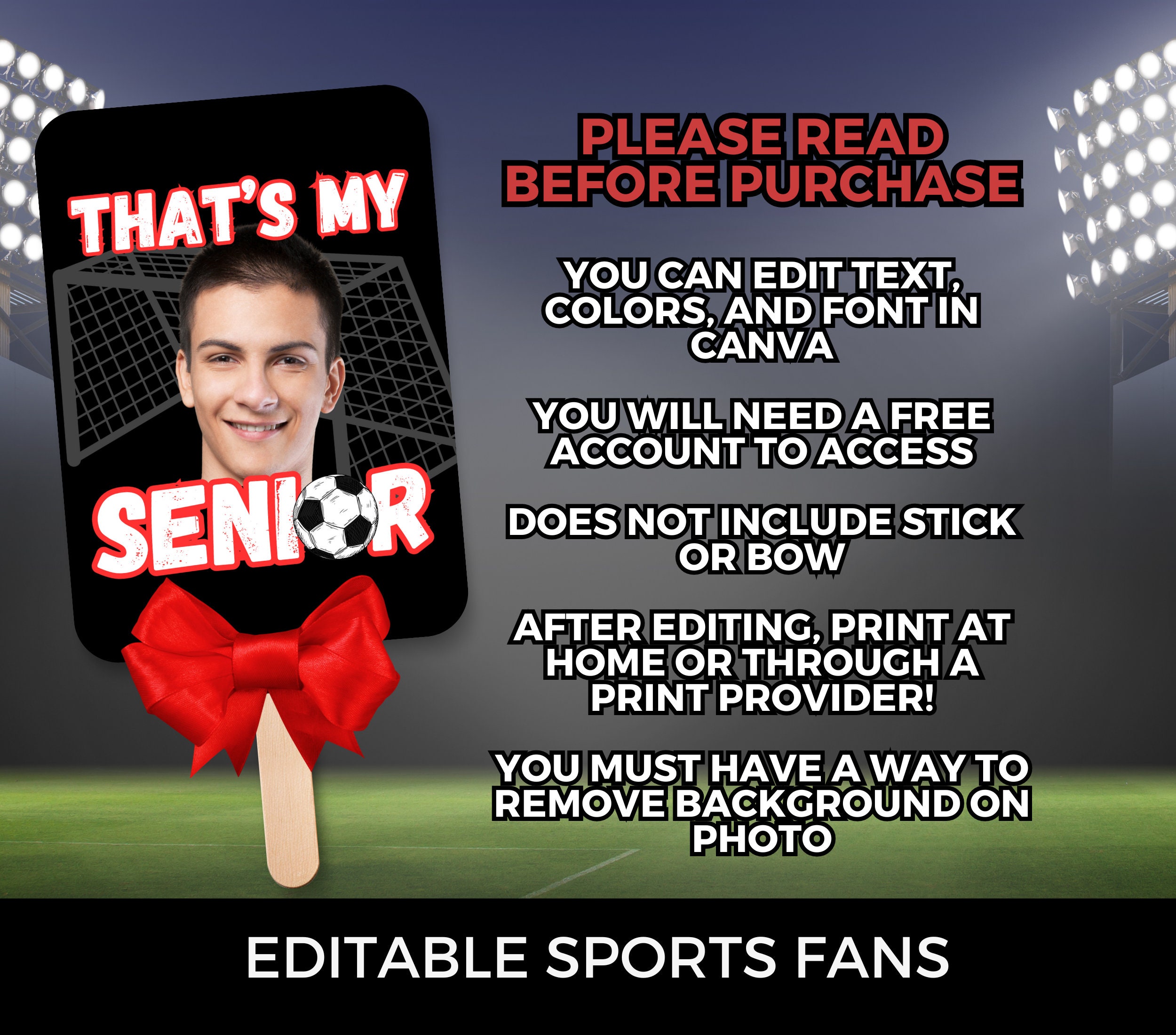 Soccer Senior Night Poster Canva Template Senior Night Soccer Team