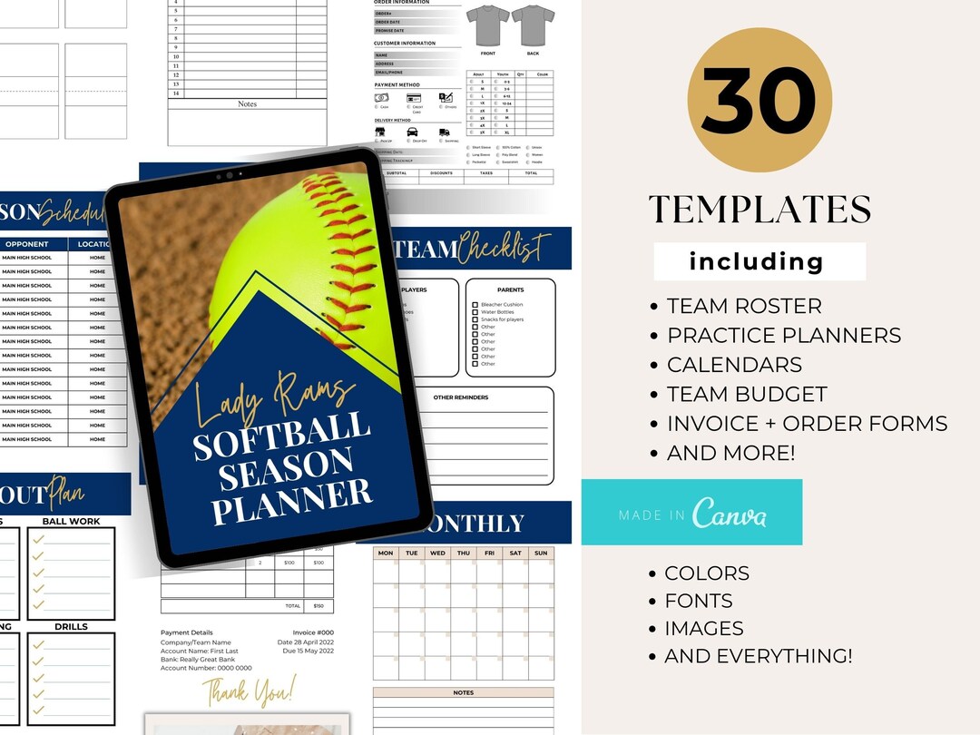 Editable Softball Coach Planner Softball Team Management Form Templates