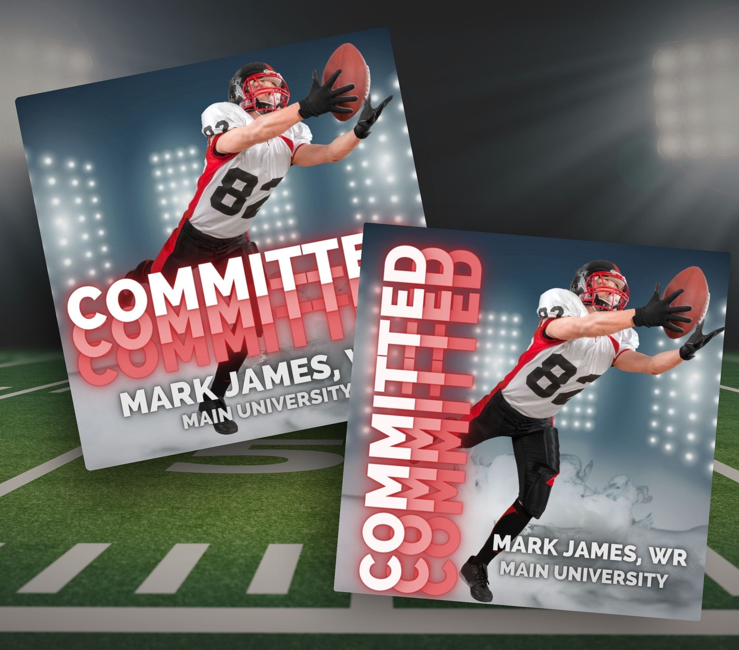 Football Committ Graphics Football Committed Editable Social Media Template Canva Signing Day ...