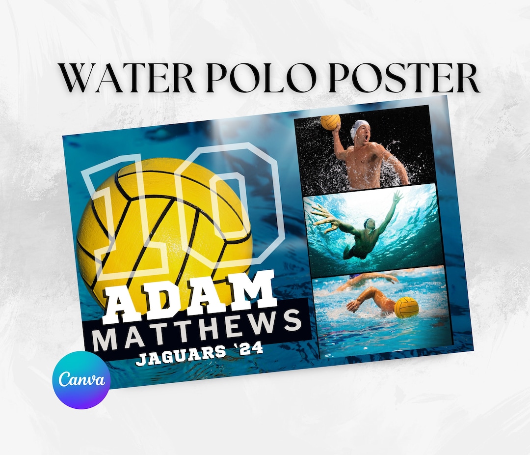 Water Polo Poster Canva Template Senior Night Water Polo Team Banquet