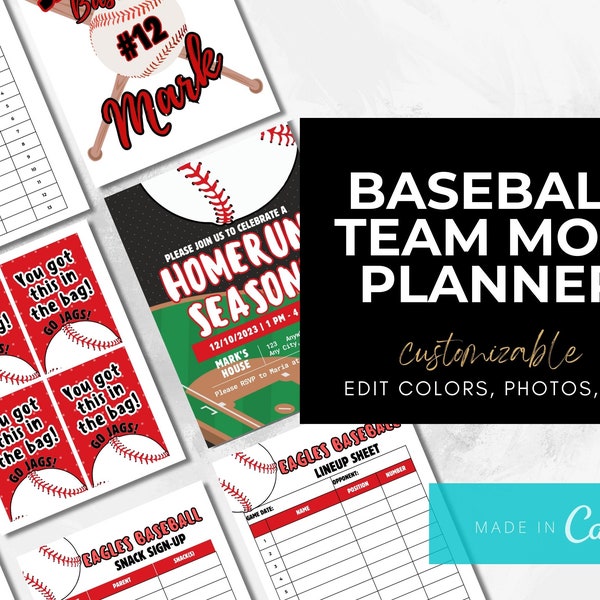Baseball Team Mom Planner - Etsy