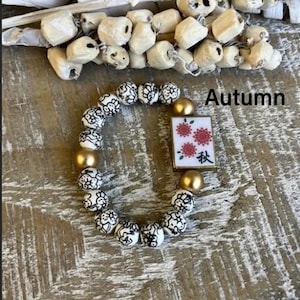 Four Seasons Mahjong Tile-inspired Reversible Beaded Bracelet bild 4