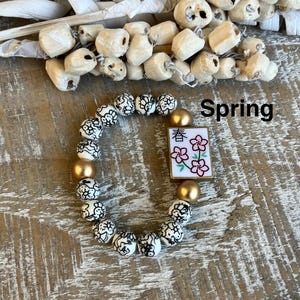 Four Seasons Mahjong Tile-inspired Reversible Beaded Bracelet bild 1