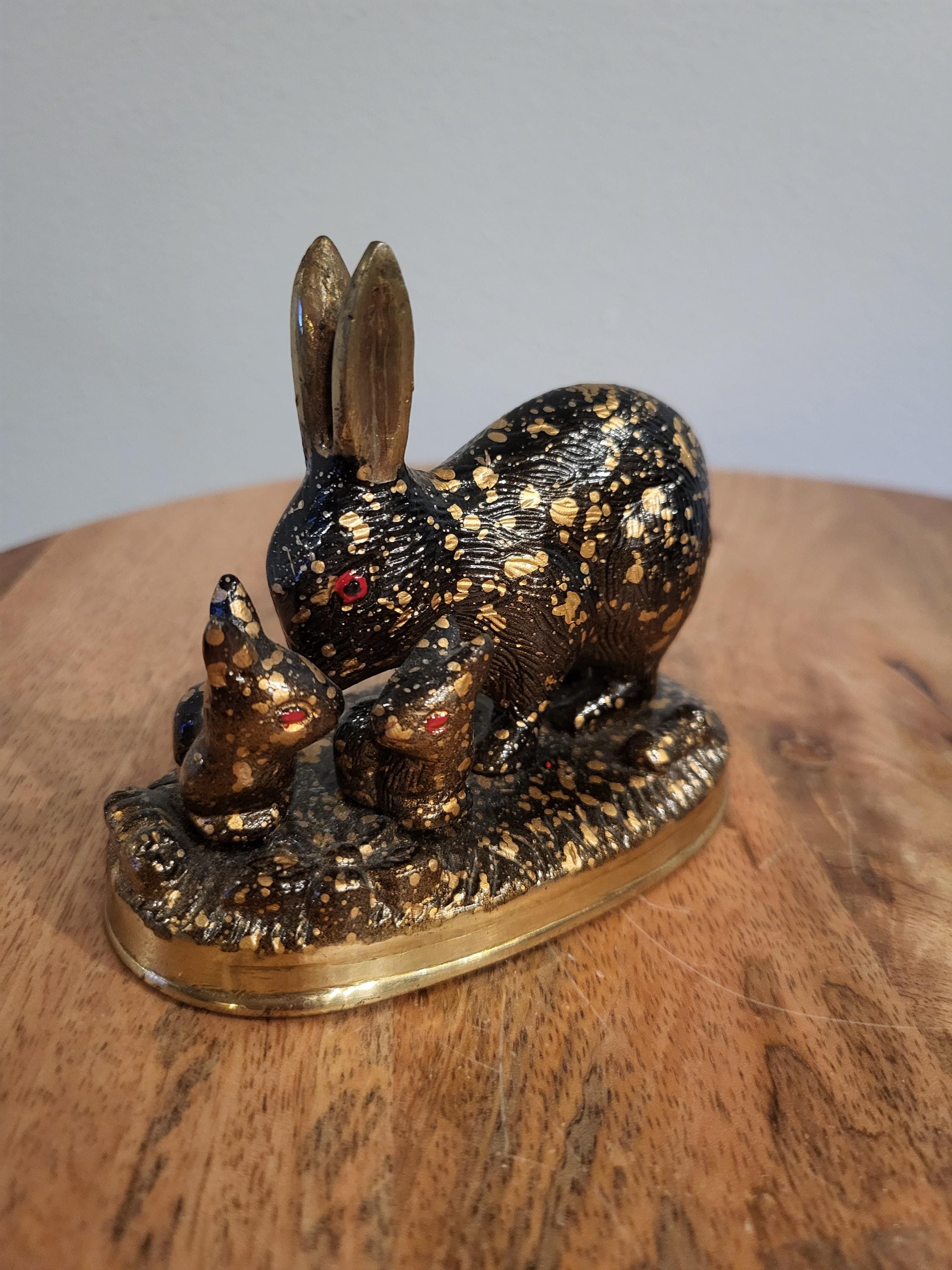 Brass Textured Rabbit Bunny Paperweight Figurine - Etsy