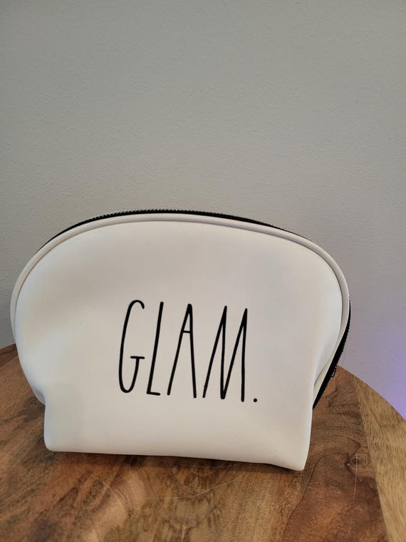 Rae Dunn Cosmetic Bag GLAM Makeup Bag Zip Top New
