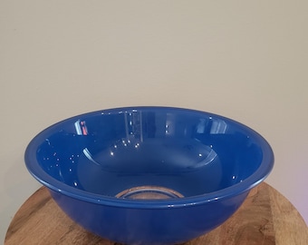 Pyrex Vintage Cobalt Blue Mixing Bowl Clear Bottom 4.0 L