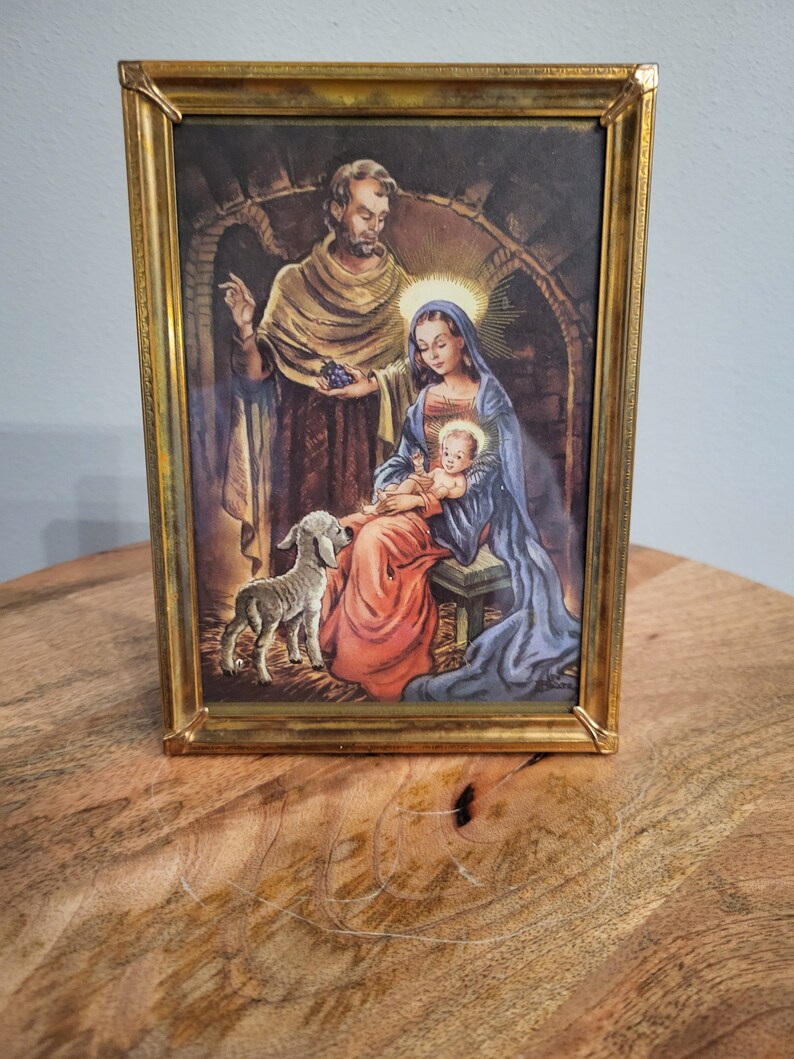 Holy Family Religious Framed Picture Etsy