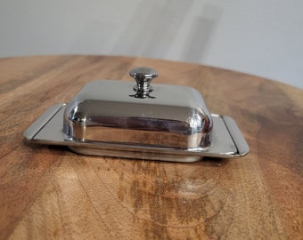 Mepra Italy 18/10 Mini Butter Dish/Cheese Dish Stainless