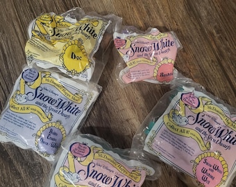 Neue Vintage 1992 Geschmackvoll von Disney Disney Schneewittchen Happy Meal Spielzeug 5er Set