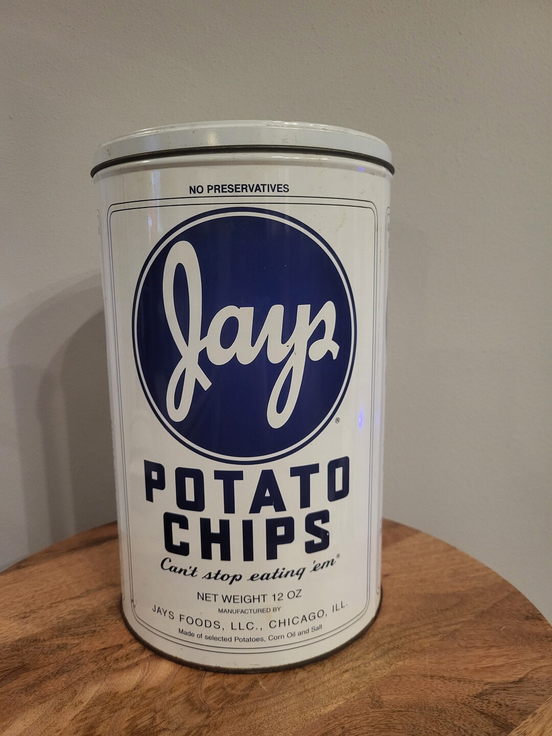 Vintage Jays Potato Chip Tin Etsy